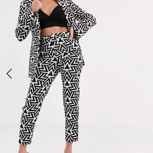 Funky ASOS Black & White Geometric Pant Suit